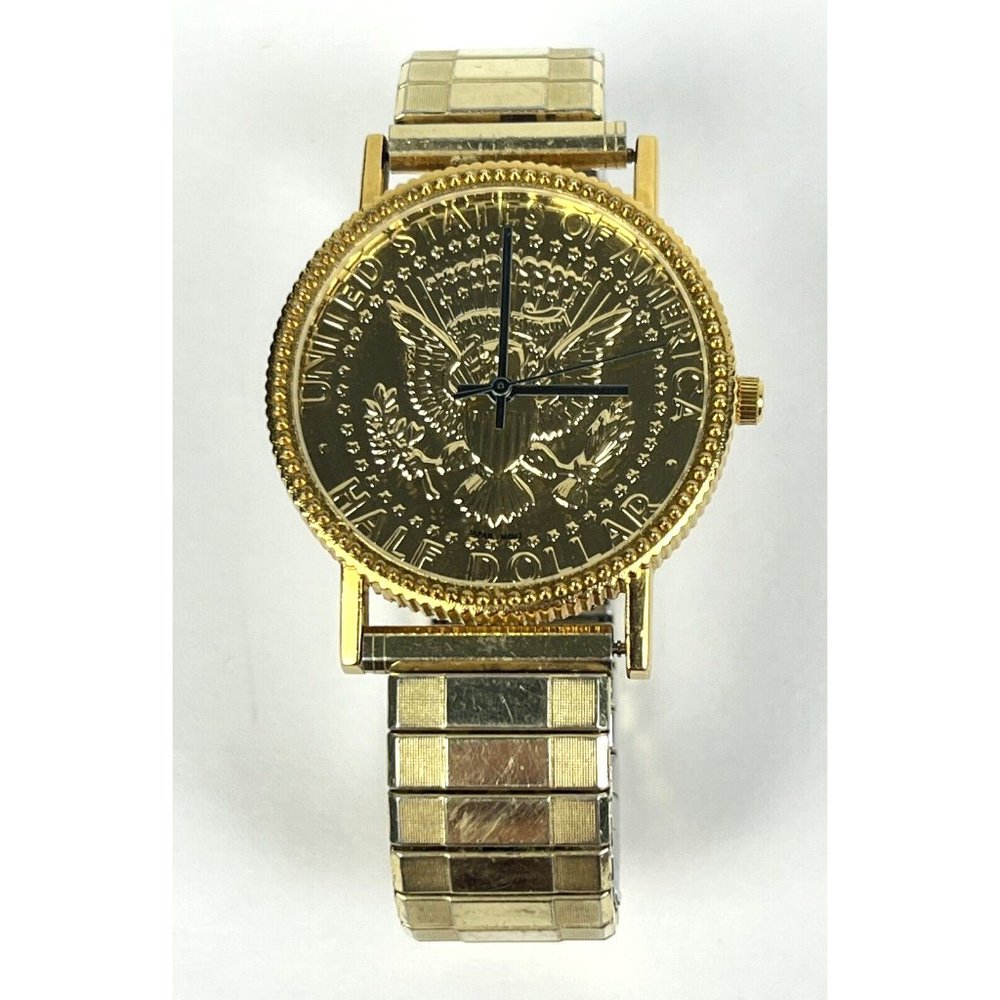 US Archives Limited Edition Vintage Half Dollar Gold Tone Watch Untested